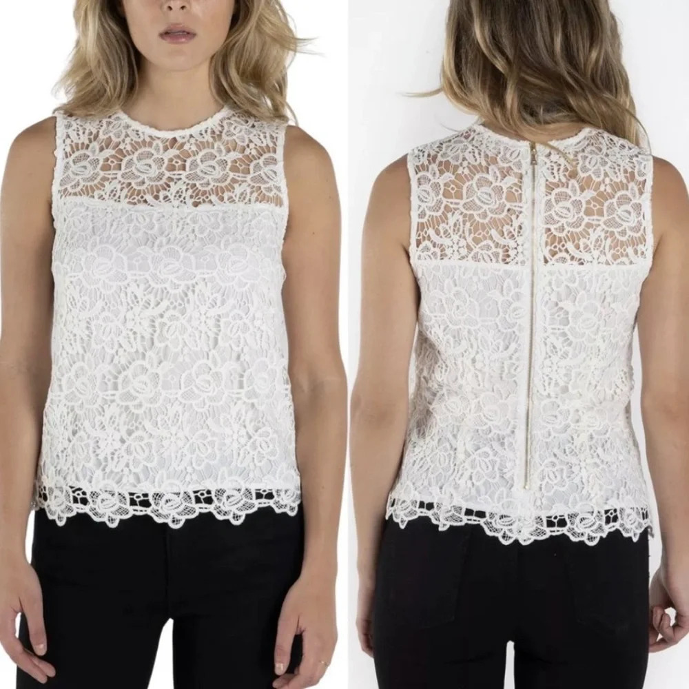 Nanette‎ Lepore Lace Sleeveless Blouse. Size Large.